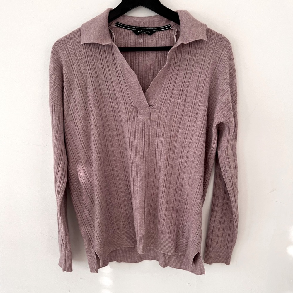 Super soft collared long sleeve sweater